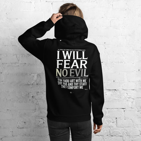Fear No Evil Hoodie Christian Bible Verse Hoodie